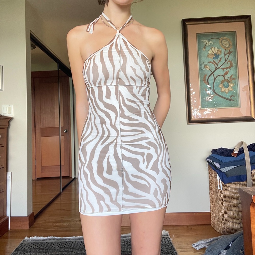 Princess Polly - Jay Jay Mini Dress Chocolate Zebra
